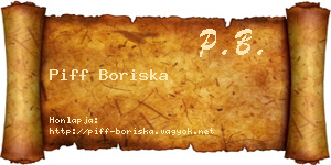 Piff Boriska névjegykártya